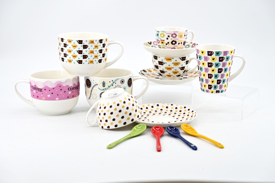 New bone china ceramics decal mug,cup set